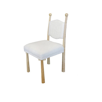 Contemporary Scandinavian Square Cushion Solid Wood Lambswool Dining Chair Backrest For Dining Room