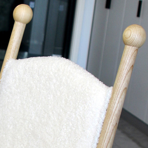 Contemporary Scandinavian Square Cushion Solid Wood Lambswool Dining Chair Backrest For Dining Room