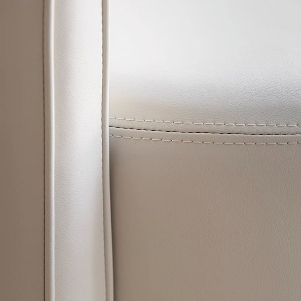 Contemporary Nordic Cylinder Microfiber Leather Aluminum Wood Vanity Stool Backrest For Bedroom