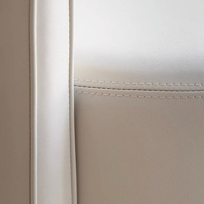 Contemporary Nordic Cylinder Microfiber Leather Aluminum Wood Vanity Stool Backrest For Bedroom