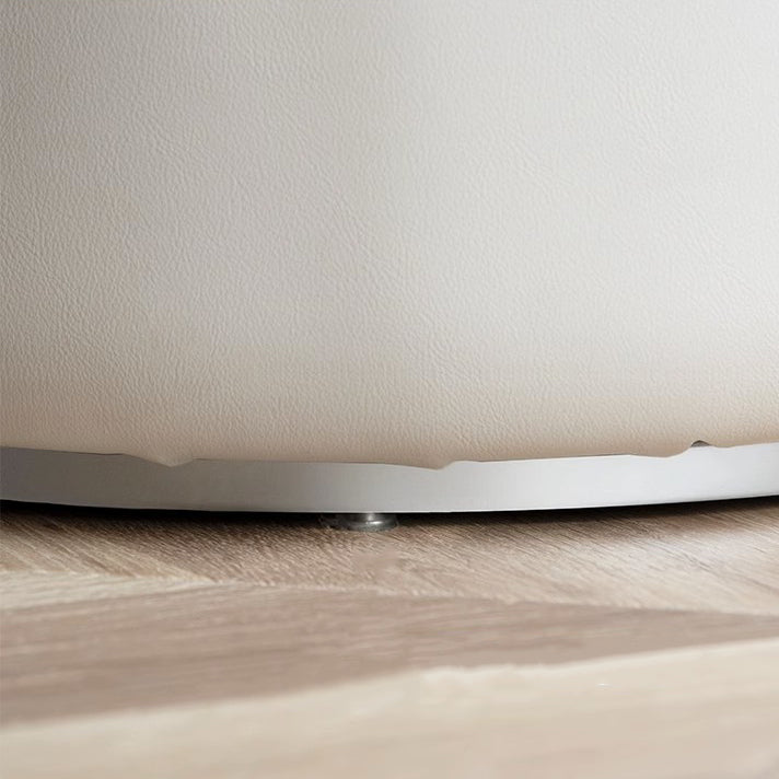 Contemporary Nordic Cylinder Microfiber Leather Aluminum Wood Vanity Stool Backrest For Bedroom