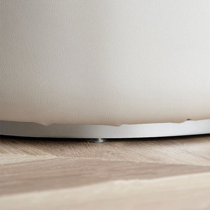 Contemporary Nordic Cylinder Microfiber Leather Aluminum Wood Vanity Stool Backrest For Bedroom