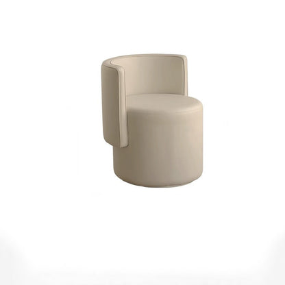 Contemporary Nordic Cylinder Microfiber Leather Aluminum Wood Vanity Stool Backrest For Bedroom