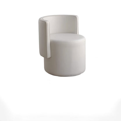 Contemporary Nordic Cylinder Microfiber Leather Aluminum Wood Vanity Stool Backrest For Bedroom
