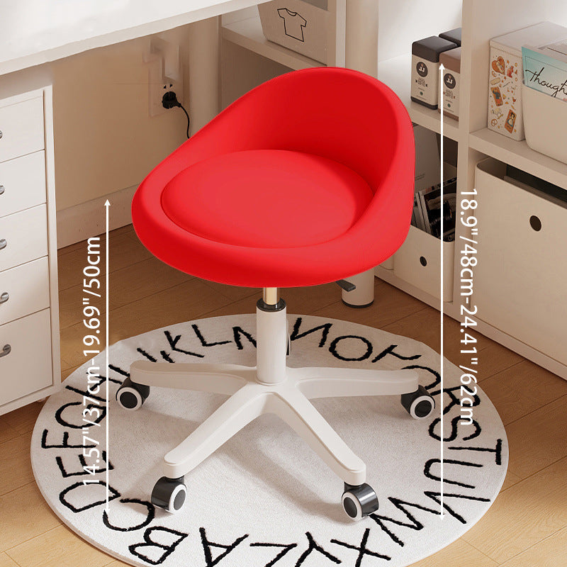 Modern Simplicity Round Microfiber Leather Plastic Vanity Stool Backrest For Bedroom