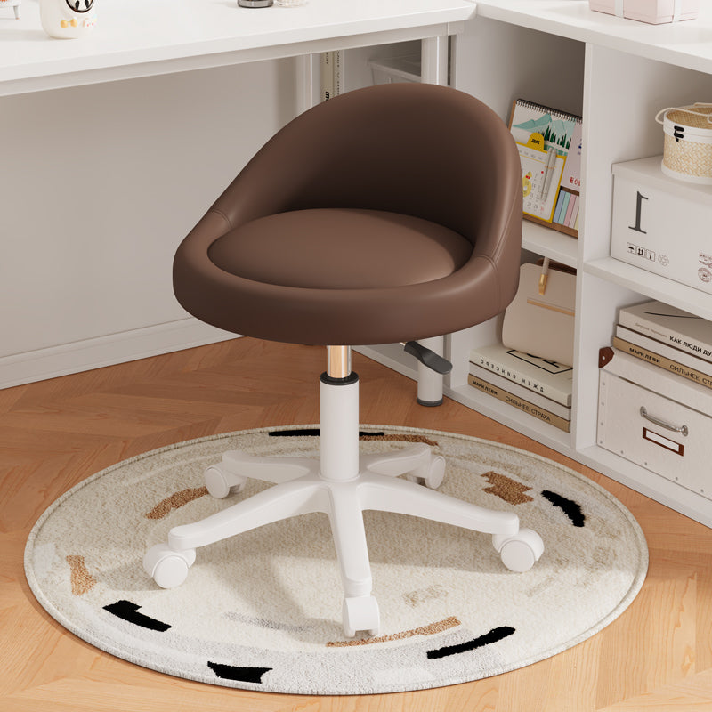 Modern Simplicity Round Microfiber Leather Plastic Vanity Stool Backrest For Bedroom