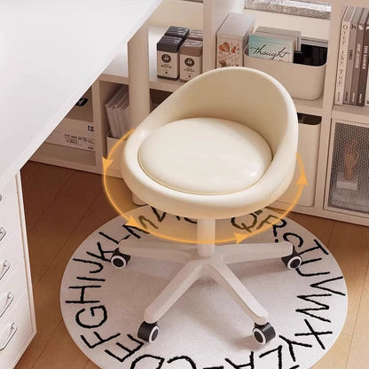 Modern Simplicity Round Microfiber Leather Plastic Vanity Stool Backrest For Bedroom