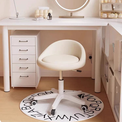 Modern Simplicity Round Microfiber Leather Plastic Vanity Stool Backrest For Bedroom