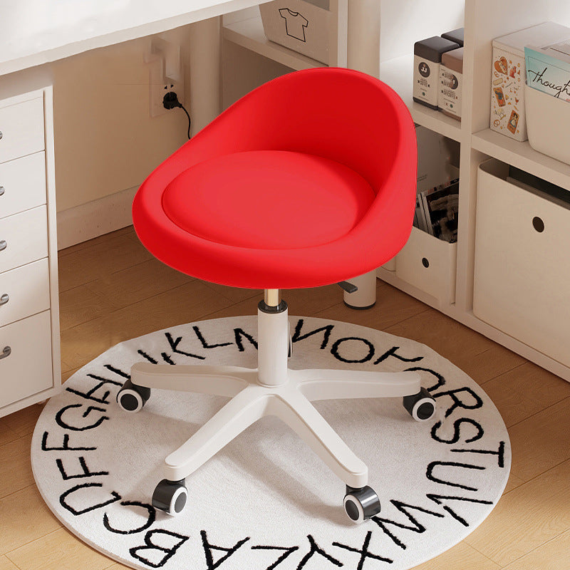 Modern Simplicity Round Microfiber Leather Plastic Vanity Stool Backrest For Bedroom