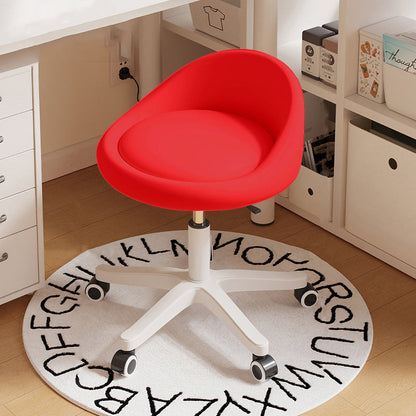 Modern Simplicity Round Microfiber Leather Plastic Vanity Stool Backrest For Bedroom