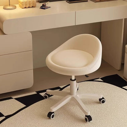 Modern Simplicity Round Microfiber Leather Plastic Vanity Stool Backrest For Bedroom