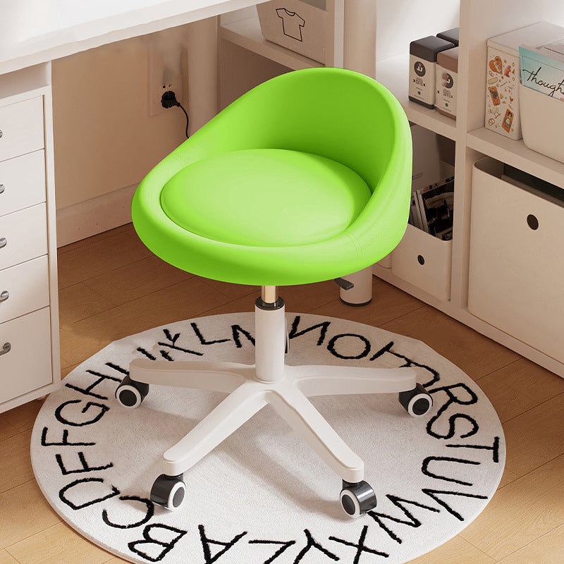 Modern Simplicity Round Microfiber Leather Plastic Vanity Stool Backrest For Bedroom