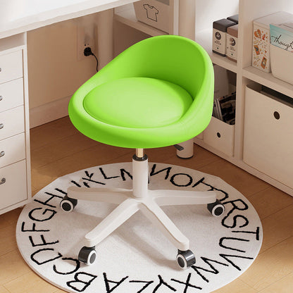 Modern Simplicity Round Microfiber Leather Plastic Vanity Stool Backrest For Bedroom