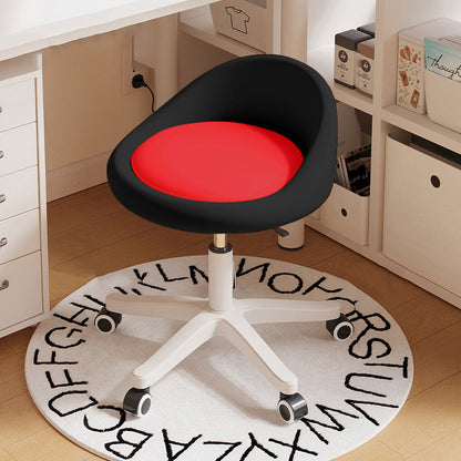 Modern Simplicity Round Microfiber Leather Plastic Vanity Stool Backrest For Bedroom