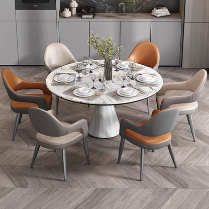 Contemporary Scandinavian Square Cushion Microfiber Leather Iron Backrest Armrest Or Dining Room