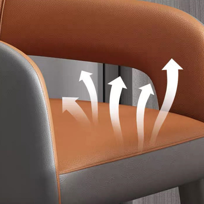 Contemporary Scandinavian Square Cushion Microfiber Leather Iron Backrest Armrest Or Dining Room