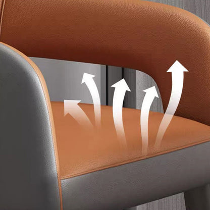 Contemporary Scandinavian Square Cushion Microfiber Leather Iron Backrest Armrest Or Dining Room