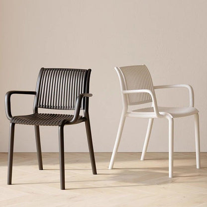 Modern Simplicity Rectangular Back Plastic Dining Chair Backrest Armrest For Dining Room
