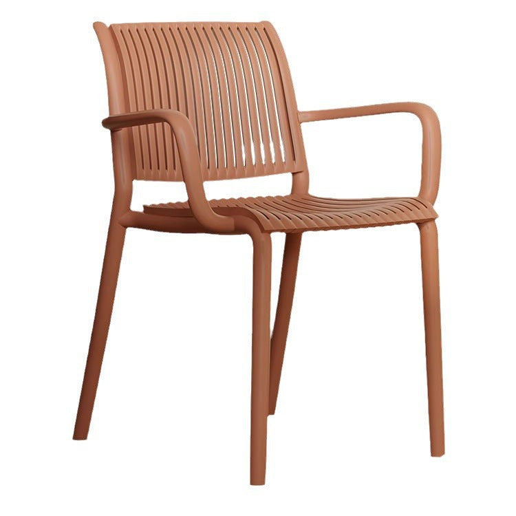 Modern Simplicity Rectangular Back Plastic Dining Chair Backrest Armrest For Dining Room