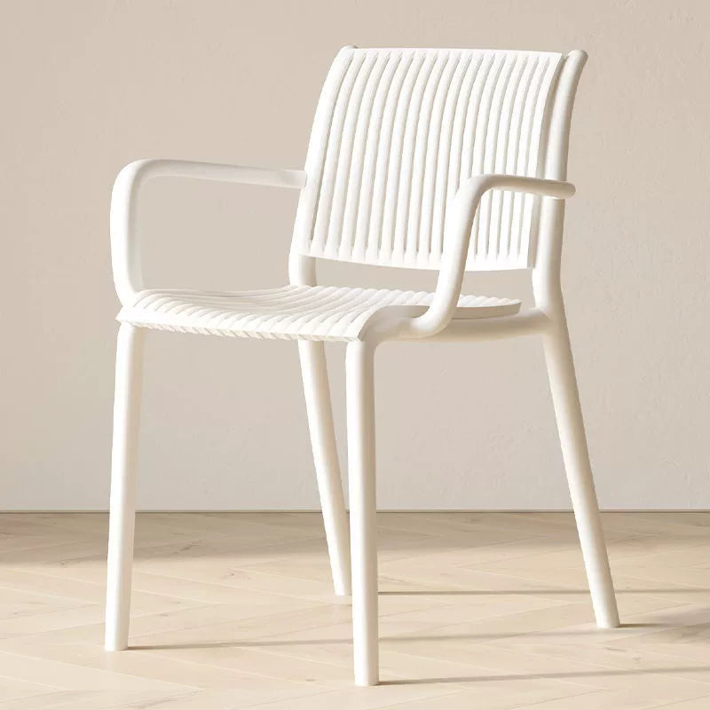 Modern Simplicity Rectangular Back Plastic Dining Chair Backrest Armrest For Dining Room
