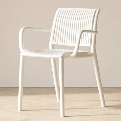 Modern Simplicity Rectangular Back Plastic Dining Chair Backrest Armrest For Dining Room