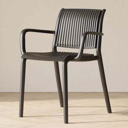 Modern Simplicity Rectangular Back Plastic Dining Chair Backrest Armrest For Dining Room