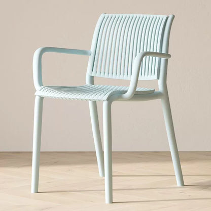 Modern Simplicity Rectangular Back Plastic Dining Chair Backrest Armrest For Dining Room