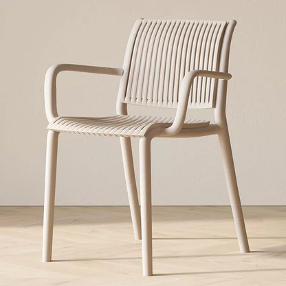 Modern Simplicity Rectangular Back Plastic Dining Chair Backrest Armrest For Dining Room