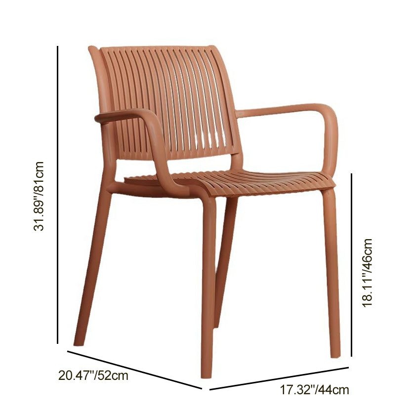 Modern Simplicity Rectangular Back Plastic Dining Chair Backrest Armrest For Dining Room