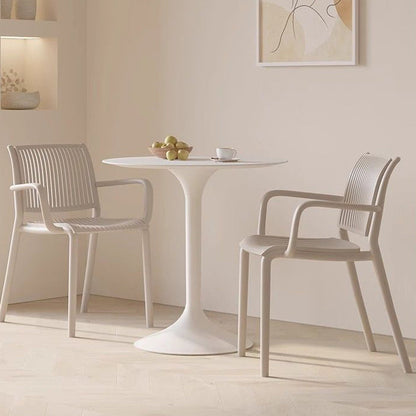 Modern Simplicity Rectangular Back Plastic Dining Chair Backrest Armrest For Dining Room