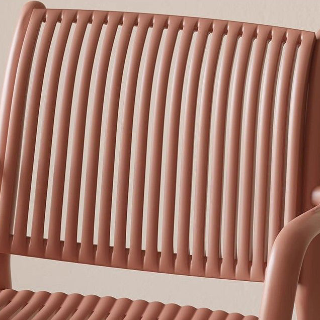 Modern Simplicity Rectangular Back Plastic Dining Chair Backrest Armrest For Dining Room