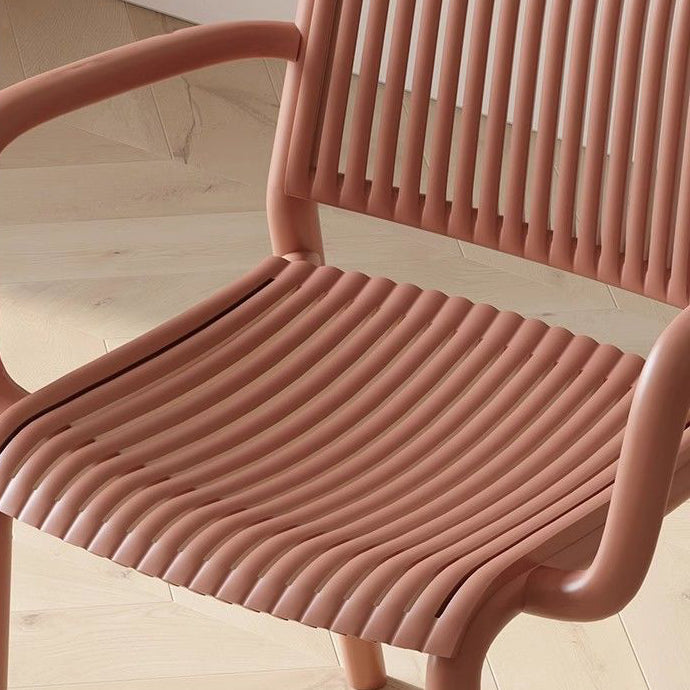 Modern Simplicity Rectangular Back Plastic Dining Chair Backrest Armrest For Dining Room