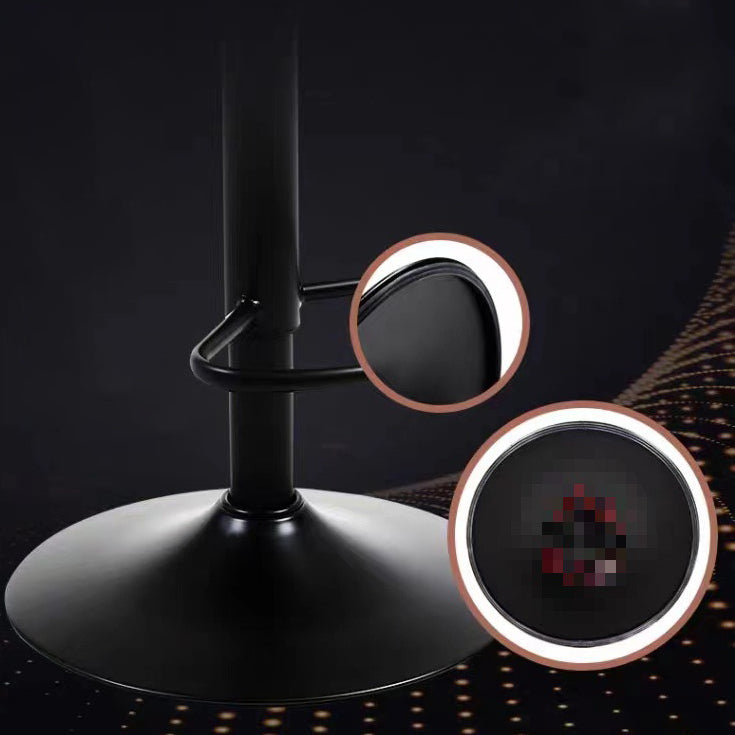 Modern Shabby Chic Oval Cushion Oiled Wax Leather Solid Wood Bar Stool Backrest For Dining Room