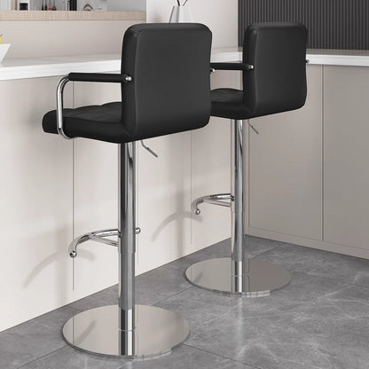 Modern Minimalist Rectangular Cushion PU Leather Stainless Steel Bar Stool Backrest For Dining Room