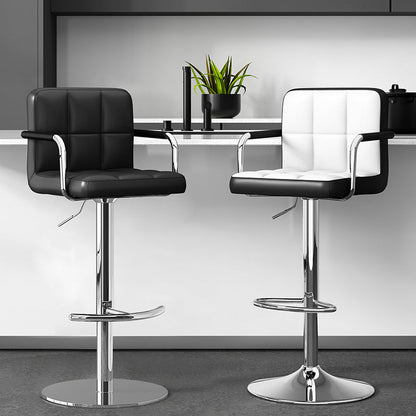 Modern Minimalist Rectangular Cushion PU Leather Stainless Steel Bar Stool Backrest For Dining Room