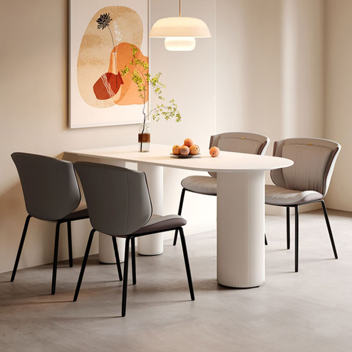 Modern Luxury Trapezoid Cushion Microfiber Leather Carbon Steel Bar Stool Backrest For Dining Room