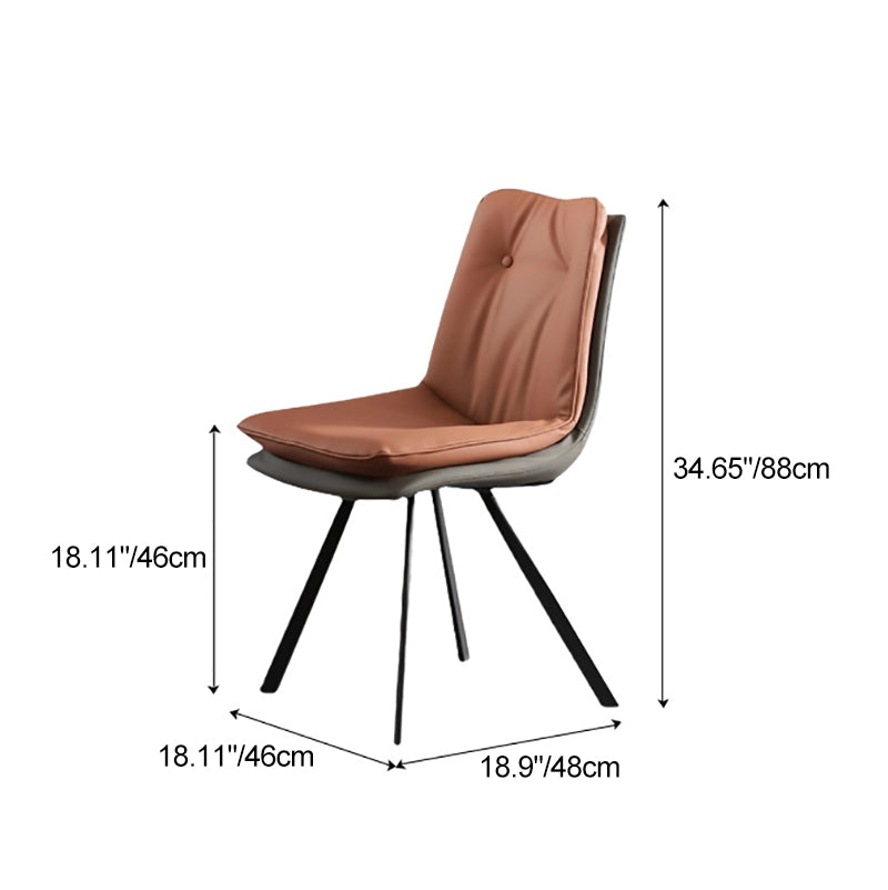 Modern Luxury Square Microfiber Leather High Density Rebound Foam Carbon Steel Dining Chair Backrest For Dining Room