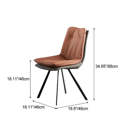 Modern Luxury Square Microfiber Leather High Density Rebound Foam Carbon Steel Dining Chair Backrest For Dining Room