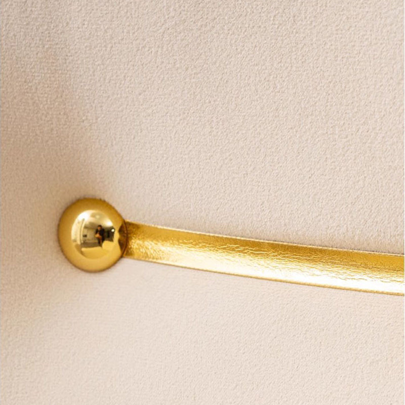 Modern Mid-century Semi-circular Cushion Fabric Sponge Stainless Steel Dining Chair Backrest Armrest For Dining Room