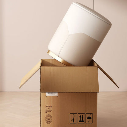 Modern Luxury Cylinder Cat Scratch Leather Solid Wood Metal Vanity Stool For Bedroom