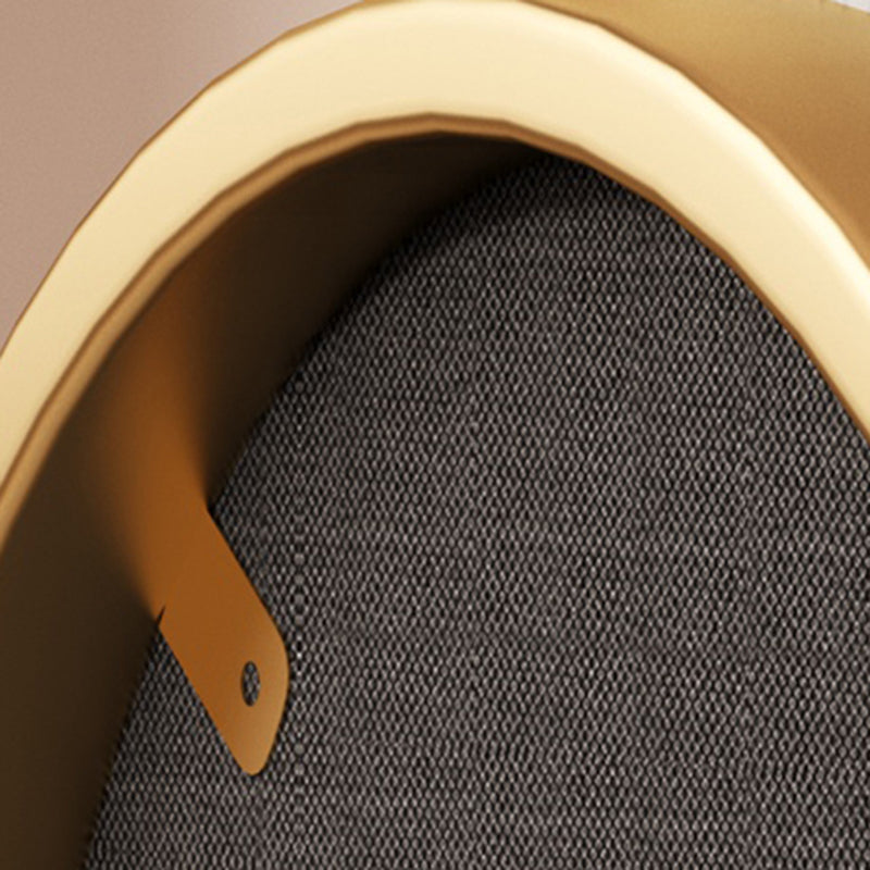 Modern Luxury Cylinder Cat Scratch Leather Solid Wood Metal Vanity Stool For Bedroom