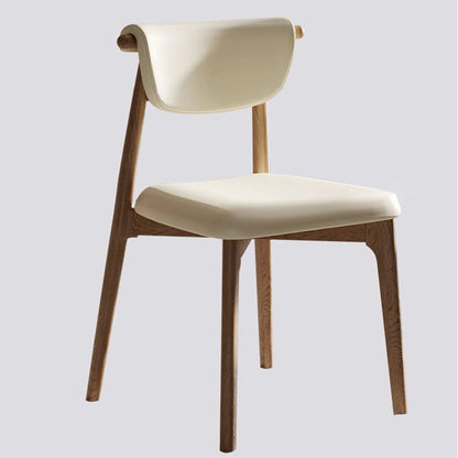 Modern Mid-Century Trapezoid Cushion Solid Wood Microfiber Leather Sponge Dining Chair Backrest For Dining Room