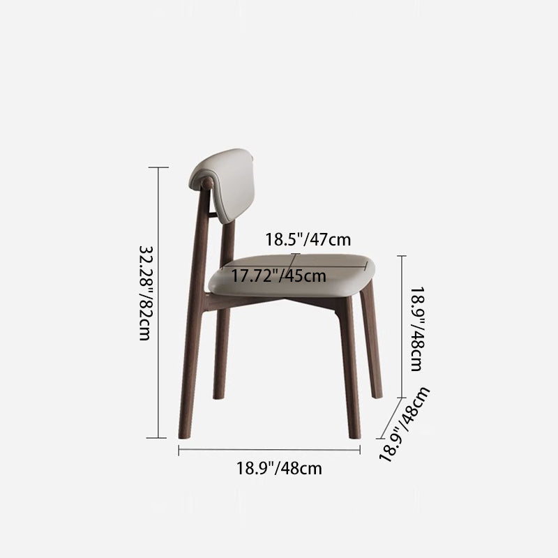 Modern Mid-Century Trapezoid Cushion Solid Wood Microfiber Leather Sponge Dining Chair Backrest For Dining Room