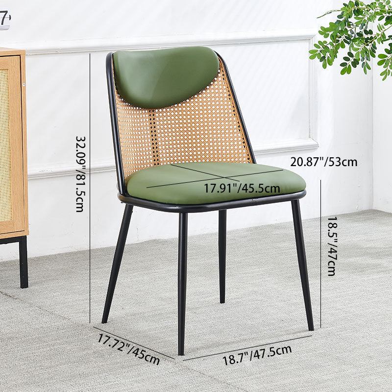 Contemporary Coastal Trapezoid Backrest Nappa Leather Metal Sponge Backrest For Dining Room