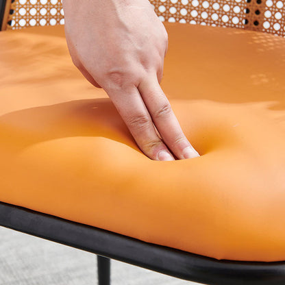 Contemporary Coastal Trapezoid Backrest Nappa Leather Metal Sponge Backrest For Dining Room