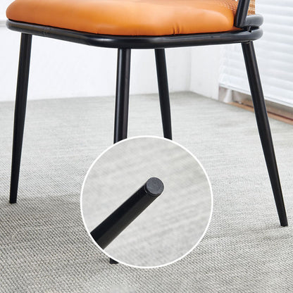 Contemporary Coastal Trapezoid Backrest Nappa Leather Metal Sponge Backrest For Dining Room