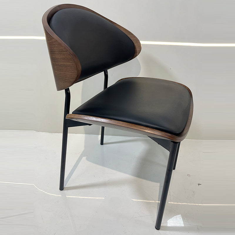 Modern Shabby Chic Oval Cat- Scratch-Resistant Leather Solid Wood Carbon Steel Sponge Backrest For Dining Room