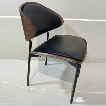 Modern Shabby Chic Oval Cat- Scratch-Resistant Leather Solid Wood Carbon Steel Sponge Backrest For Dining Room