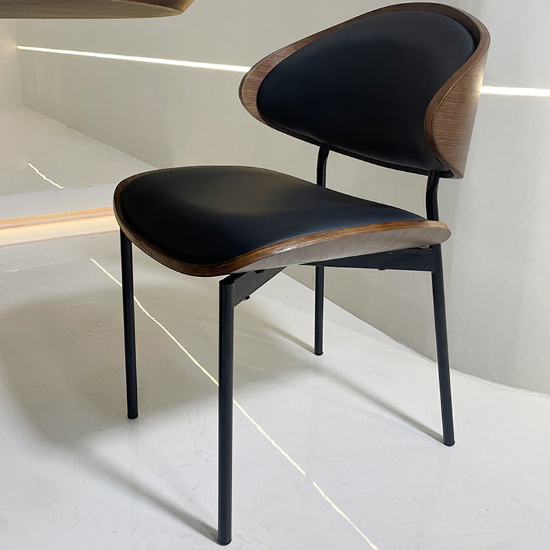 Modern Shabby Chic Oval Cat- Scratch-Resistant Leather Solid Wood Carbon Steel Sponge Backrest For Dining Room