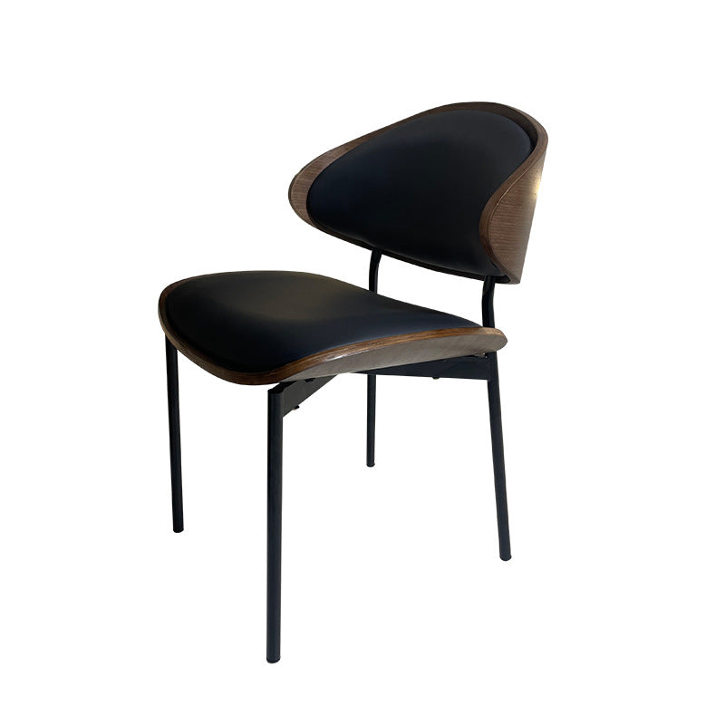 Modern Shabby Chic Oval Cat- Scratch-Resistant Leather Solid Wood Carbon Steel Sponge Backrest For Dining Room